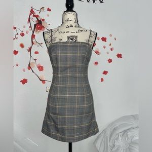 Grey Plaid Mini Dress